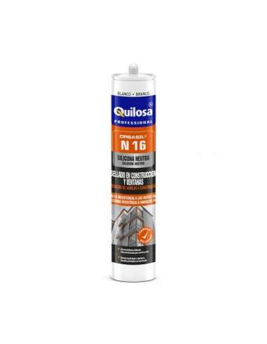 QUILOSA SILICONA NEUTRA N16 GRIS 7016 CERTIFICADO AENOR TUBO 300 ML.