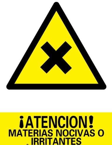 CARTEL PVC 21* 30 ATENCION MATERI.NOCIVA IRRITANTE