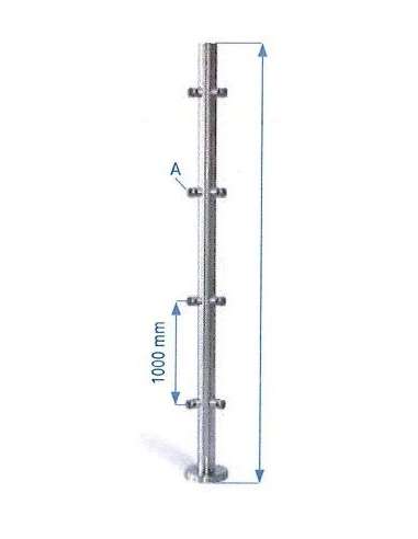 INOX ACC.POSTE SUELO 43 CENTRAL 5 VARILLAS SAT.