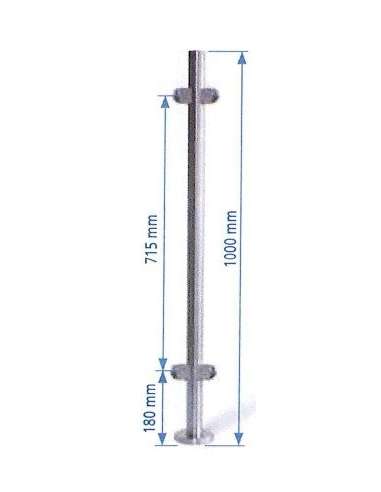 INOX ACC.POSTE SUELO 43 ESQUINA 2 PINZAS SAT