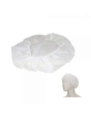 MARCA GORRO CUBRE CABELLO POLIPROPILENO BLANCO DESECHABLE (100 PZ.