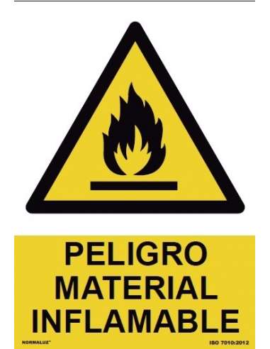 CARTEL PVC 21* 30 PELIGRO MATERIAL INFLAMABLE