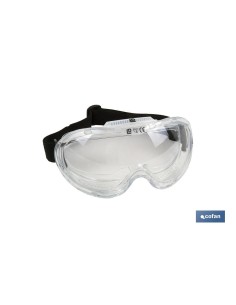COFAN RUBBER GLASSES TRANSPARENT PANORAMIC DESIGN EN166.