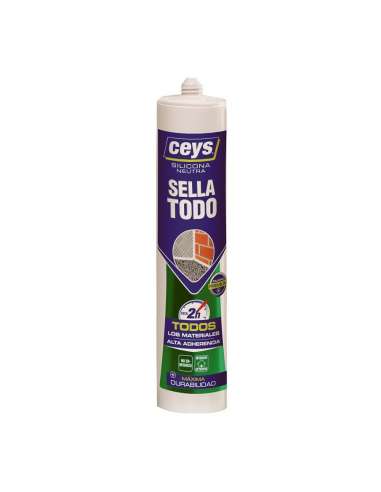 CEYS SILICONA SELLATODO NEUTRA GRIS CARTUCHO 280 ML.