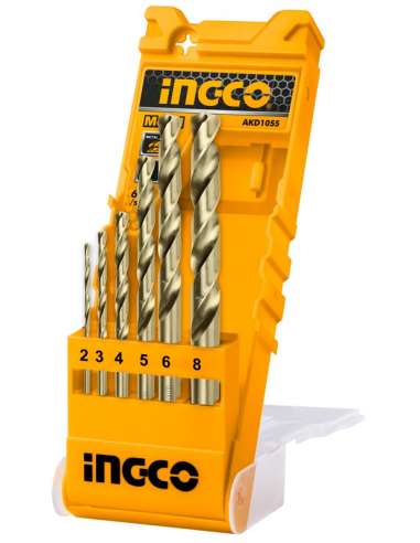 INGCO JUEGO BROCAS HSS 338 COBALTO (ESTUCHE  6 PZ.AKD1055