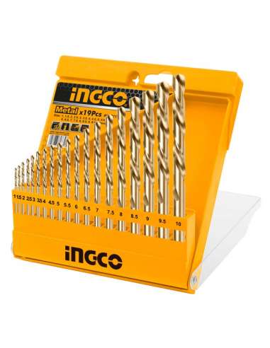 INGCO JUEGO BROCAS AKD81195 HSS 338 19 PZ.1-10*0.5