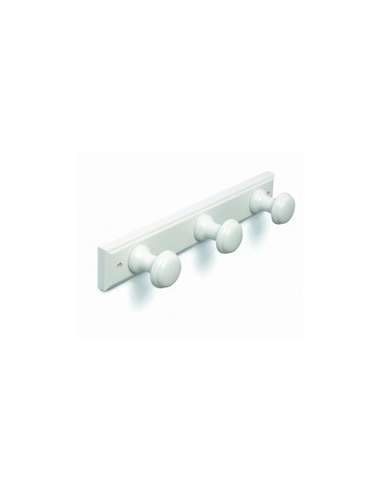 BRINOX PERCHA MADERA BLANCO 3 POMOS B30200D