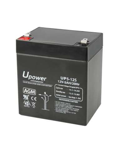 U-POWER BATERIA UPS-SAI 12V. 5.0Ah 20H.ALTA DESCARGA