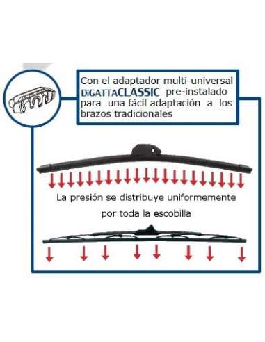 AERO ESCOBILLA PARABRISA UNIVERSAL GOMA 400 MM 16