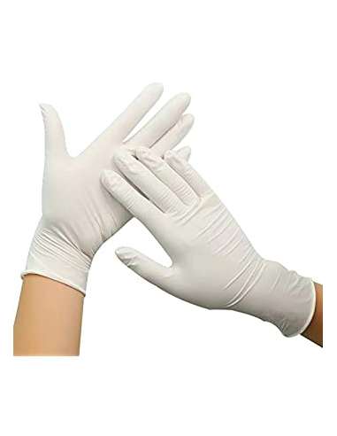 GUANTE DESECHABLE LATEX BLANCO .9 L (100 U.