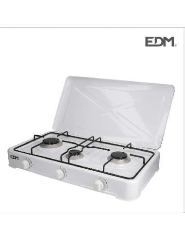 EDM COCINA GAS ESMALTADA 3 FUEGOS C/TAPA