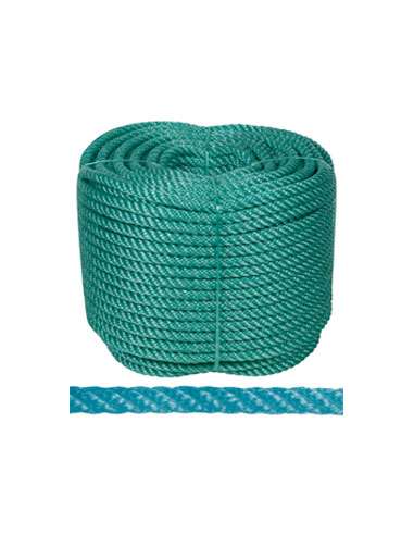 CUERDA PLASTICO VERDE 16 MM  (ROLLO 100 M.