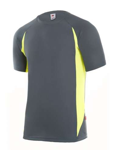 VELILLA CAMISETA 105501 TECNICA BICOLOR GRIS/AMARILLO FLUOR L