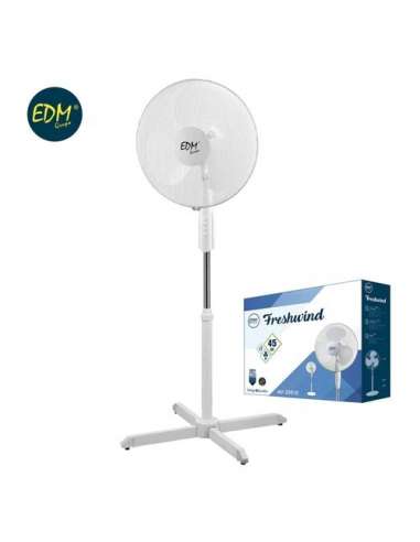 EDM VENTILADOR PIE BLANCO 40 50W.3 ASPAS  ALTO 110-130 CM