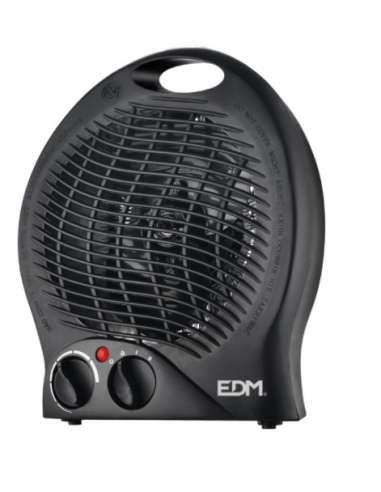 EDM ESTUFA CALEFACTOR VERTICAL 1000/2000W.NEGRO