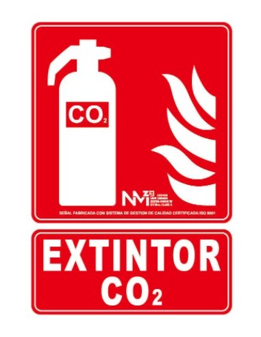 CARTEL PVC 21* 30 EXTINTOR CO2 