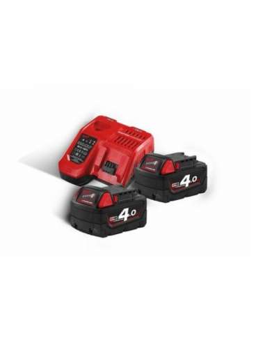 KIT MILWAUKEE 18V 2 BATERIAS 4.0Ah.+CARREGADOR M18 NRG-402