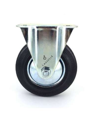 RUEDA 125 FIJA METAL/GOMA DISCO ANTIHIL.NEGRA 150K