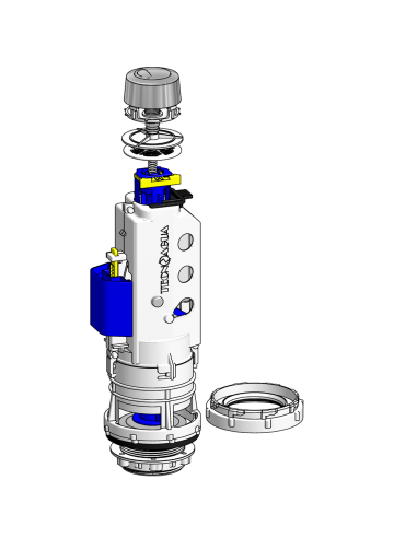 TECNOAGUA DESCARREGADOR DE CISTERNA BAIXA BOTÃO DUPLO+KIT T-282N