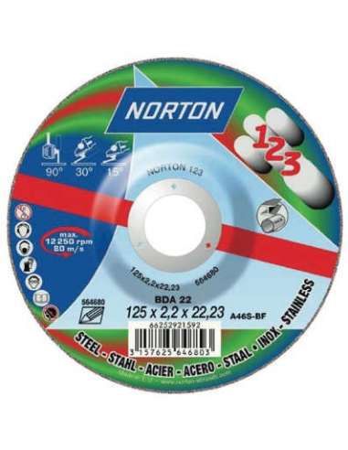 DISCO DE CORTE DE PEDRA AFUNDADO NORTON VULCAN 230*3.2*22