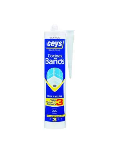 CARTUCHO CEYS TRIPROTECT COZINHAS/BANHOS 290 ML.BRANCO