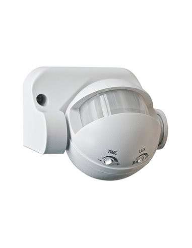 DETECTOR MOVIMIENTO LED PARED PROGRAMABLE 180º BLANCO