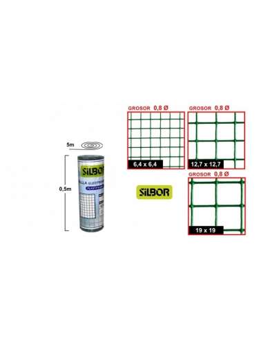 TELA ELECTROSOLDADA VERDE 19*19 50CM.(5M.