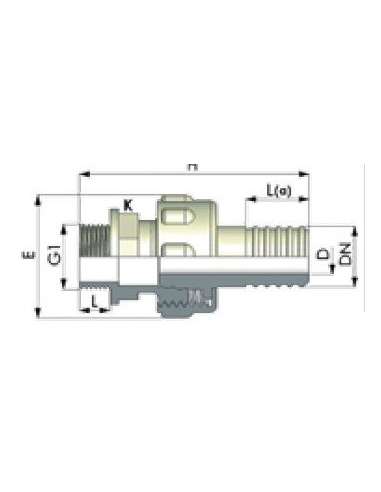 PVC RACOR MANGUERA BOMBA RECTO H.1 1/2"