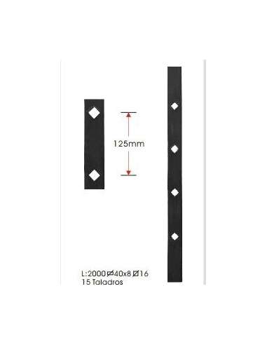 FORJA PLETINA PERF.FP011 40*8 CUAD.16 15 TALD.2M.