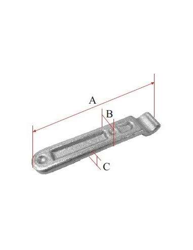 CARTOLA UÑA U-4 FIJA PEQUEÑA 107*18*7 ZINC