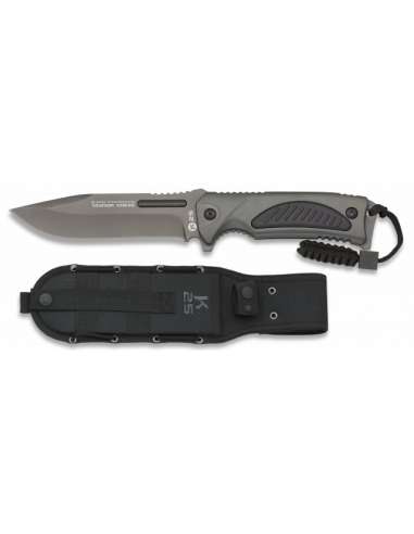 CUCHILLO TACTICO K25 INOX/TITANIO C/FUNDA 15 CM