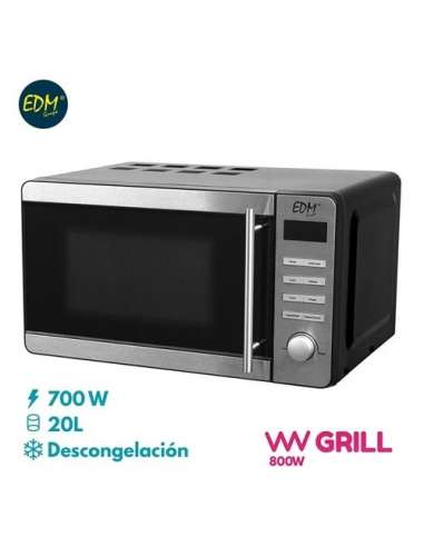 EDM MICROONDAS CROMO 20L 700W GRIL