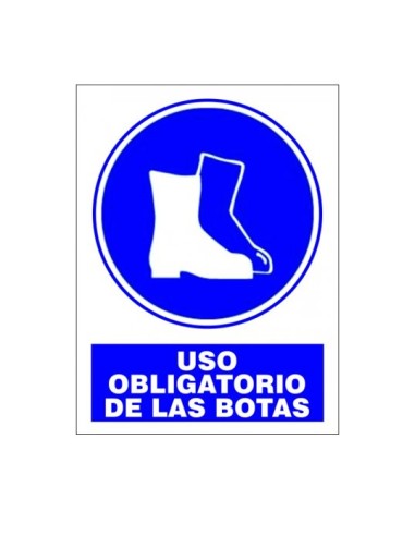 CARTEL PVC 30* 20 ES OBLIGATORIO EL USO DE BOTAS