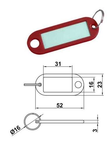 AMIG PORTAETIQUETA PLASTICO 31*23 80 ROJO (1 U