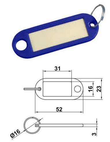 AMIG PORTAETIQUETA PLASTICO 31*23 80 AZUL (1 U.