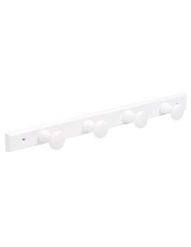 PERCHA PARED MADERA BLANCO 4 GANCHOS