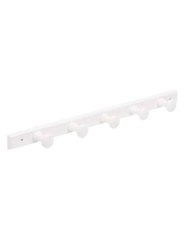 PERCHA PARED MADERA BLANCO 5 GANCHOS