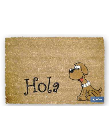 COFAN ALFOMBRA FELPUDO INTERIOR COCO FLOQUEADO 40X60 PERRO HOLA