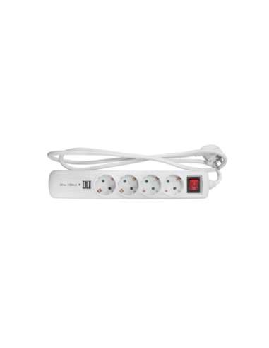 PROLONGADOR SCHUKO 4 TOMAS 3*1.5 1.5 M.+2 USB C/INTERRUPTOR