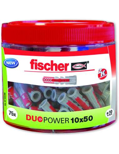 FISCHER PLÁSTICO TACO DUOPOWER 10*50 CAIXA BICOLOR 75U