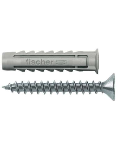 FISCHER TACO PLASTICO GRIS SXT .8*40+TORNILLO 5*50 (50 UND