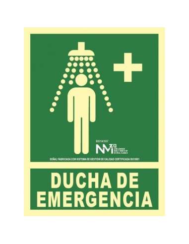 CARTEL PVC 22* 30 DUCHA EMERGENCIA