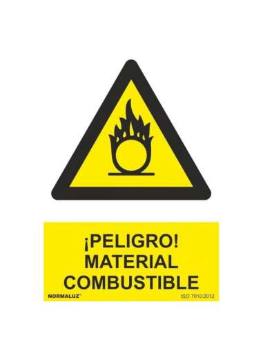 CARTEL PVC 21* 30 PELIGRO MATERIAL COMBUSTIBLE