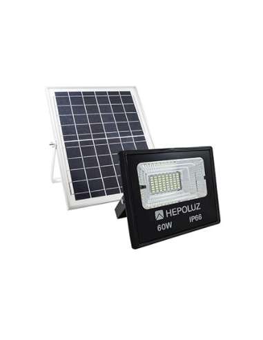 PROYECTOR LED NEGRO .60 W 6000K C/PLACA SOLAR DIA IP65