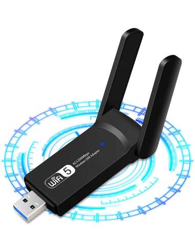 ADAPTADOR WIFI 12000Mbps PC, PORTATIL CON 2 ANTENAS