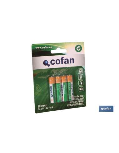 COFAN PILA RECARGABLE R3 AAA 900 mAh (4U.