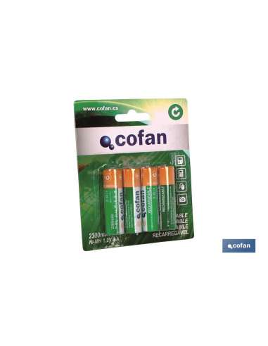 BATERIA RECARREGÁVEL COFAN R6 AA 2300 mAh (4 U.