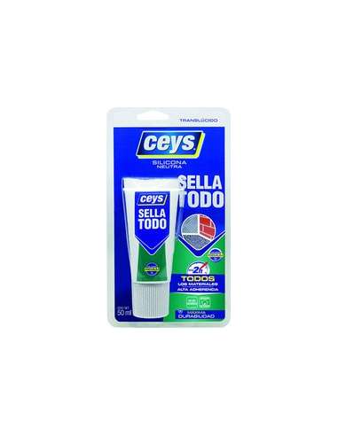 CEYS SILICONA SELLATODO NEUTRA TRANSPARENTE TUBO 50 ML.