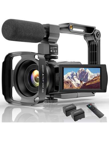 VLOGGING VIDEOCAMARA DIGITAL 4K WiFi UHD VISION NOCTURAN 48MP PANTALLA TACTIL C/MICRO ESTABILIZADOR CONTROL REMOTO