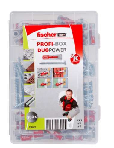 FISCHER TACO PLASTICO DUOPOWER 50 TACOS 6*30+50 TORNILLOS 4.5*40+30 TACOS 8*40+30 TORNILLO 5*60(MALETIN 160 PZ